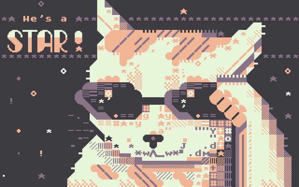 textmode cat with sunglasses